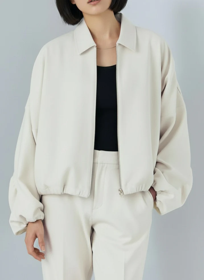 Bomber Crème Zippé – Image 4