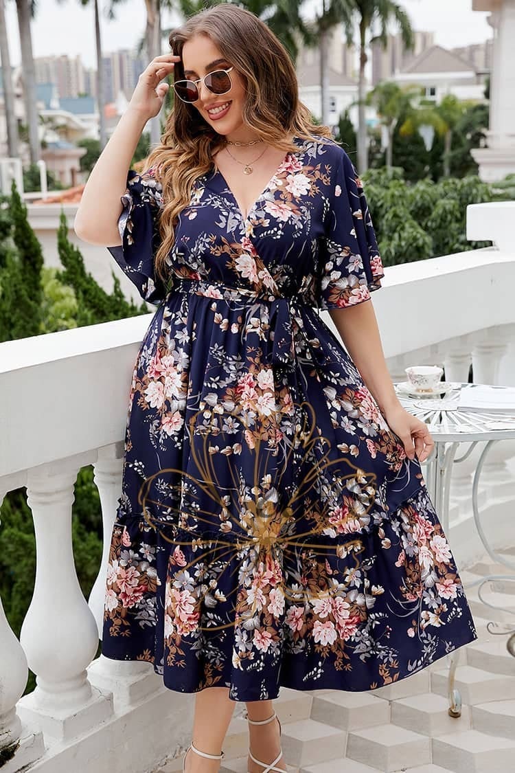 Robe A Fleurs Champêtre Grande Taille - Image 2