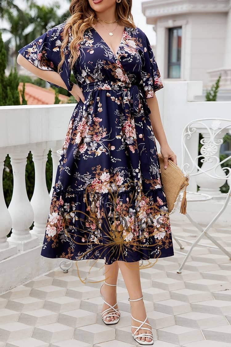 Robe A Fleurs Champêtre Grande Taille - Image 3