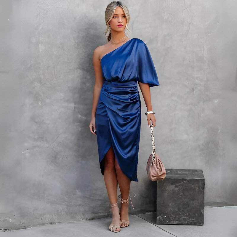 Robe Asymétrique Satin - Image 7