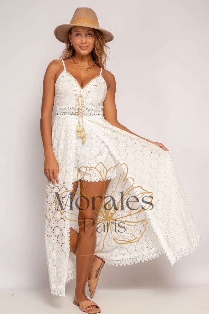 Robe Blanche Bohème Chic - Image 4