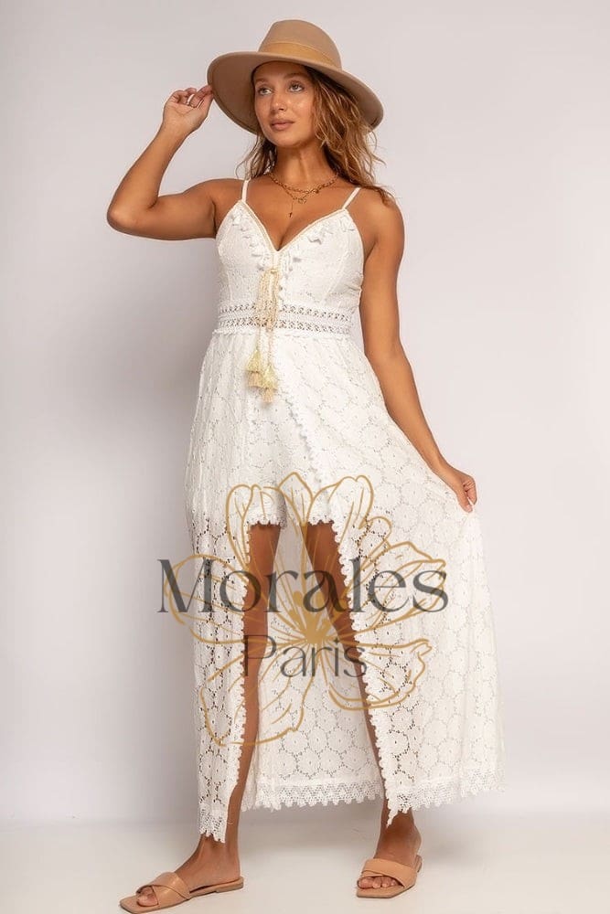 Robe Blanche Bohème Chic - Image 3