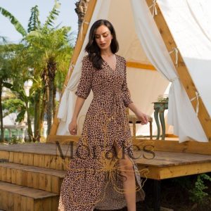 Robe Bohème Longue Léopard