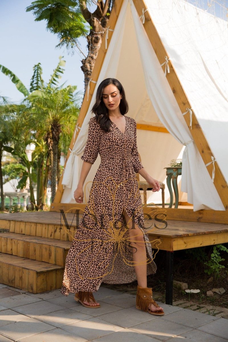 Robe Bohème Longue Léopard