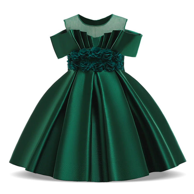 Robe Cérémonie Fille Vert Émeraude - Image 4