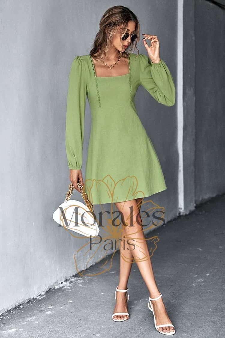 Robe Champêtre Anis Courte – Image 5