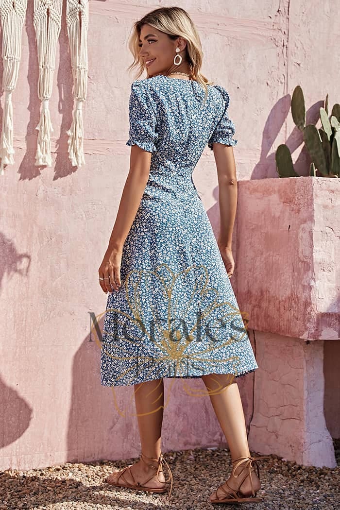 Robe Champêtre Chic Bleue - Image 7