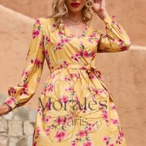 Robe Champêtre Courte Jaune