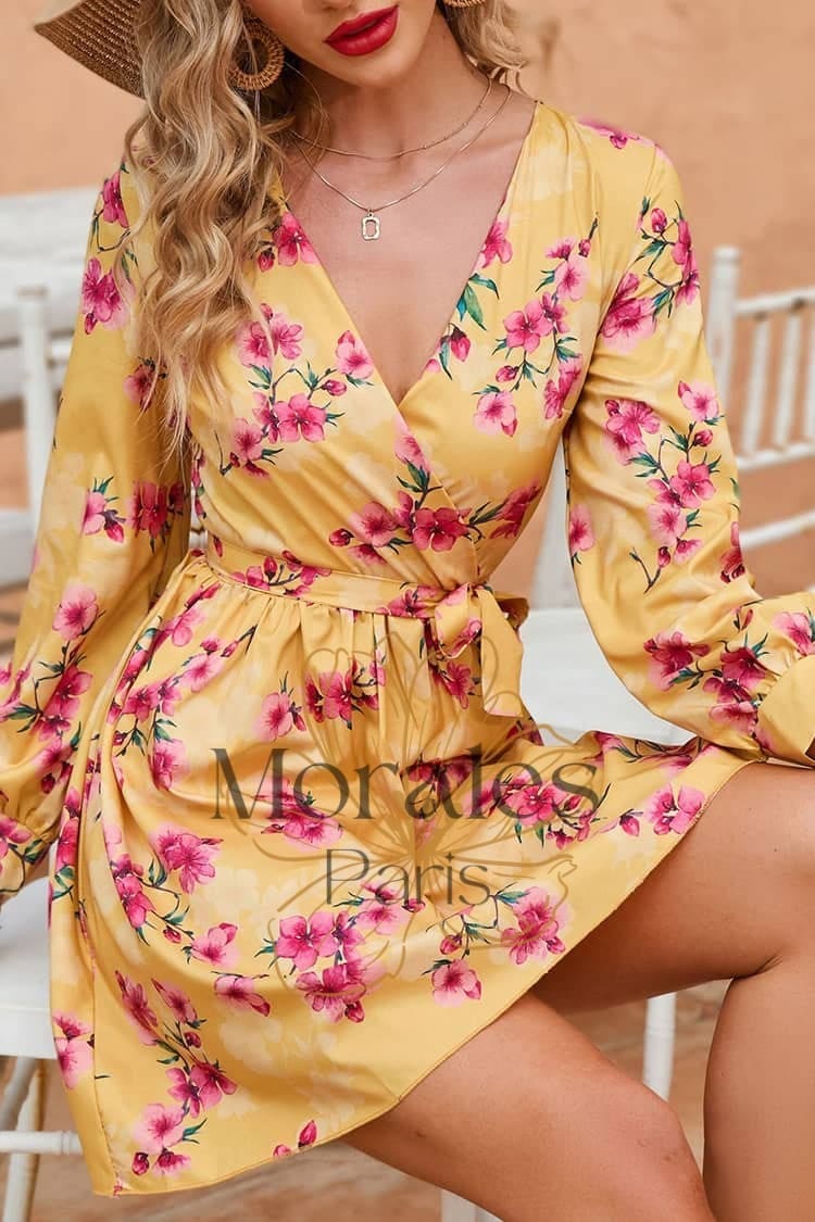 Robe Champêtre Courte Jaune - Image 5