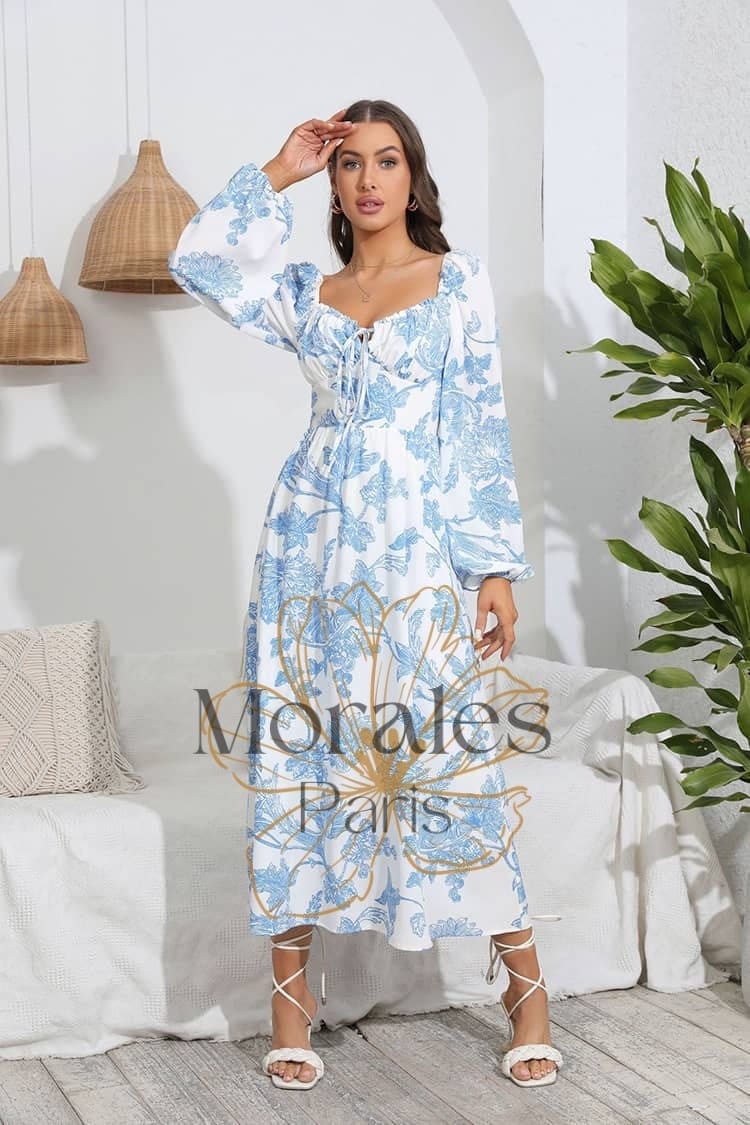 Robe Champêtre Longue Et Avec Manche