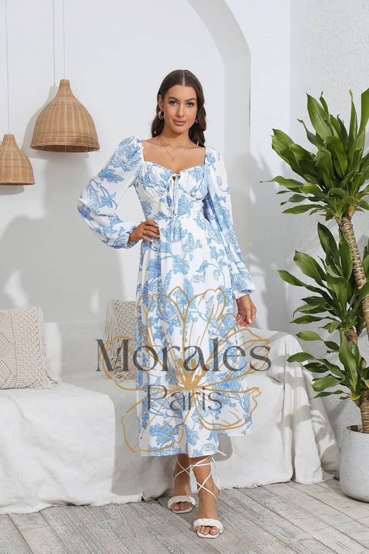 Robe Champêtre Longue Et Avec Manche - Image 3