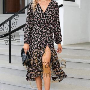 Robe Champêtre Manches Longues