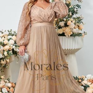 Robe Chic Et Champêtre Longue  Grande Taille Rose