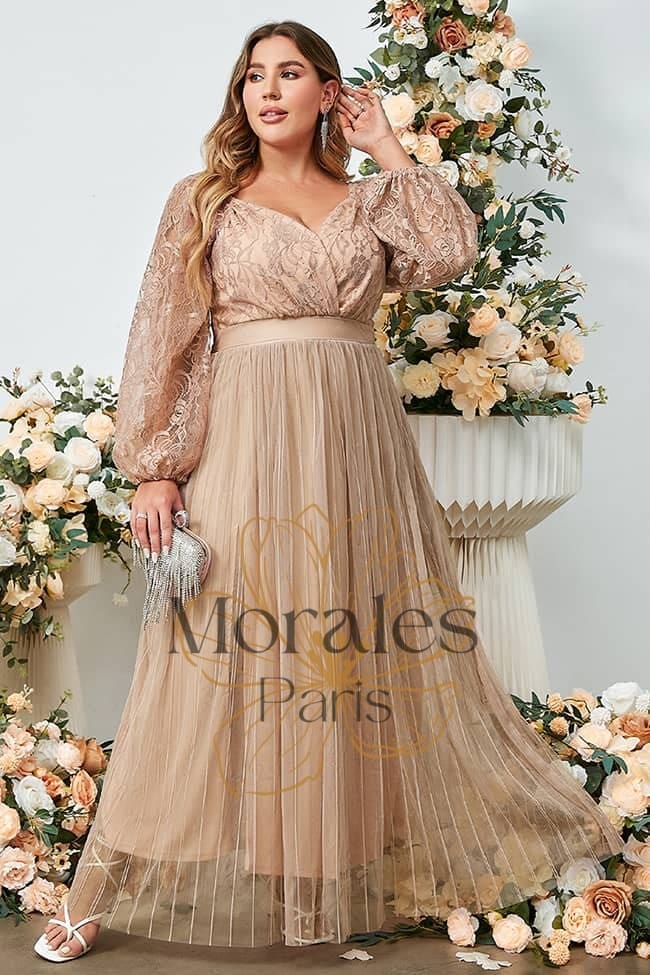 Robe Chic Et Champêtre Longue Grande Taille Rose