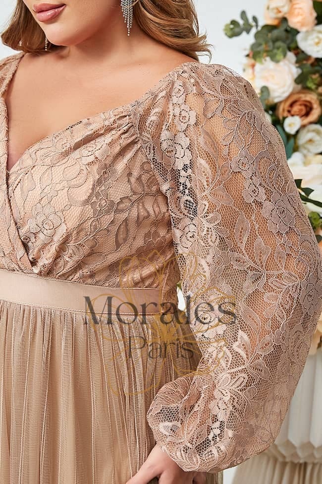 Robe Chic Et Champêtre Longue Grande Taille Rose - Image 5