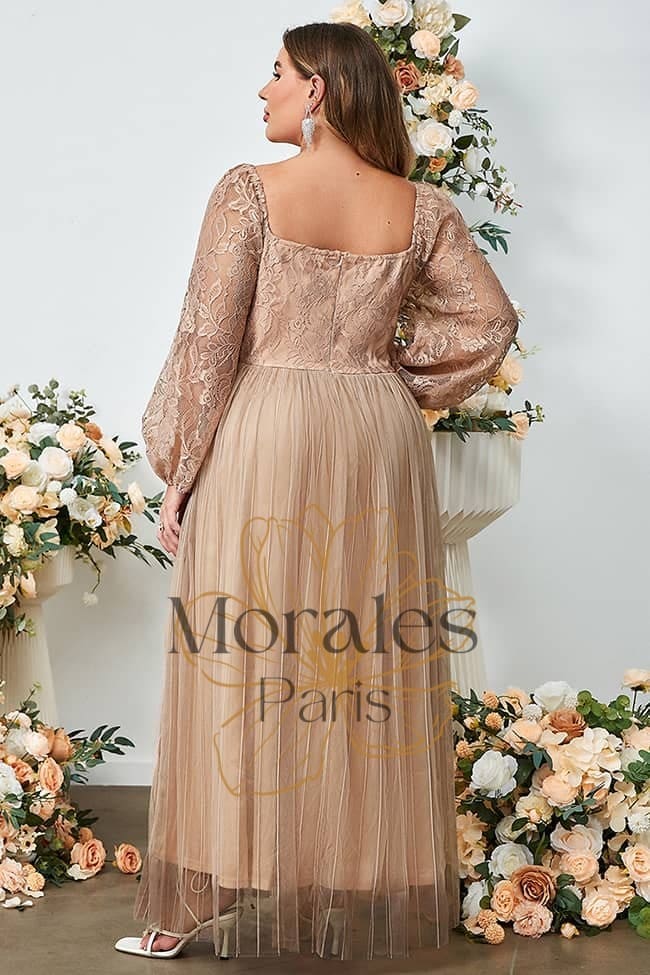 Robe Chic Et Champêtre Longue Grande Taille Rose - Image 6