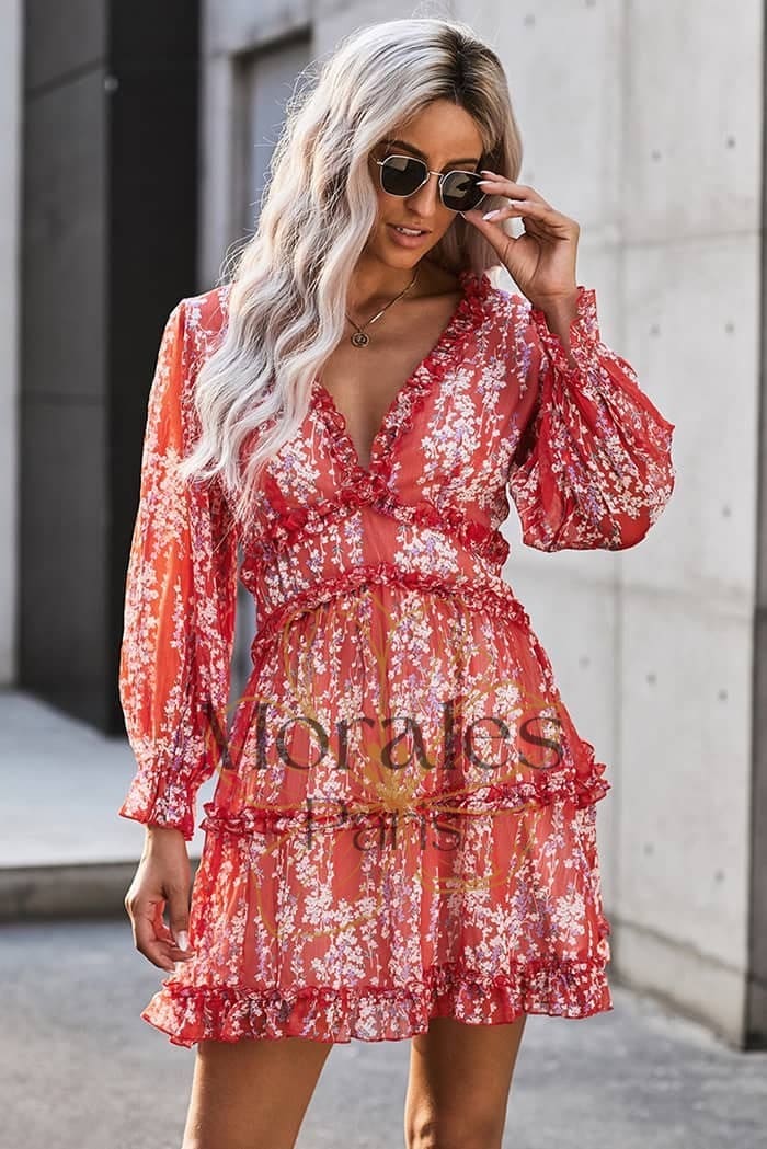 Robe Cocktail Courte Champêtre - Image 4