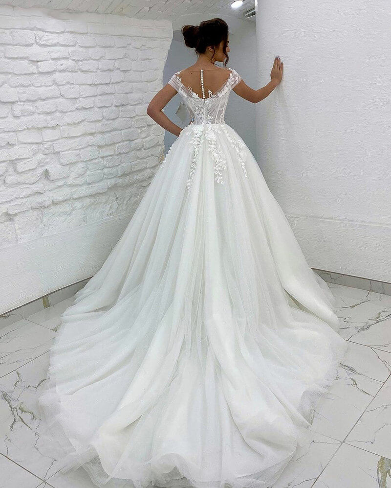 Robe de Mariée Princesse Dentelle avec Traine - Image 4
