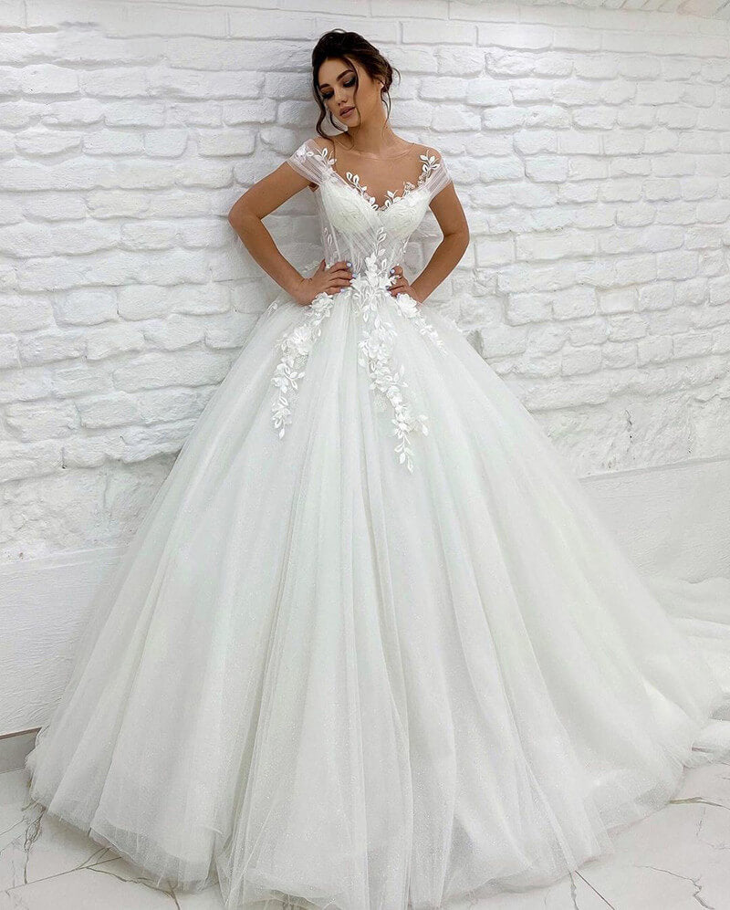 Robe de Mariée Princesse Dentelle avec Traine - Image 5