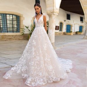 Robe de Mariée Princesse Col en V