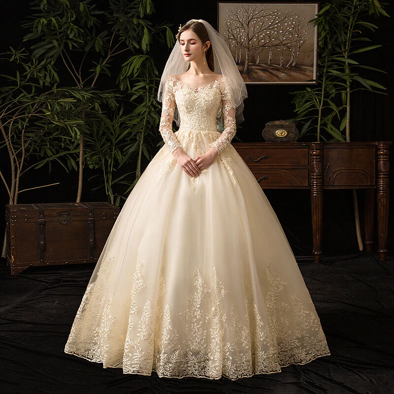Robe de Mariée Princesse Champagne – Image 3