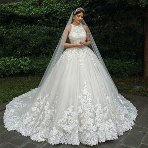 Robe de Mariée Princesse Dentelle Longue Traine