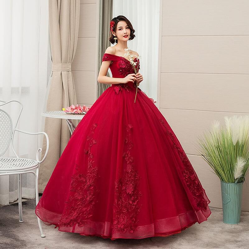 Robe de Princesse Rouge Femme