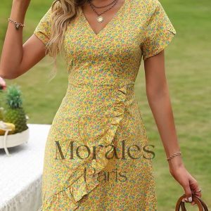 Robe Jaune Champêtre  Pour Mariage