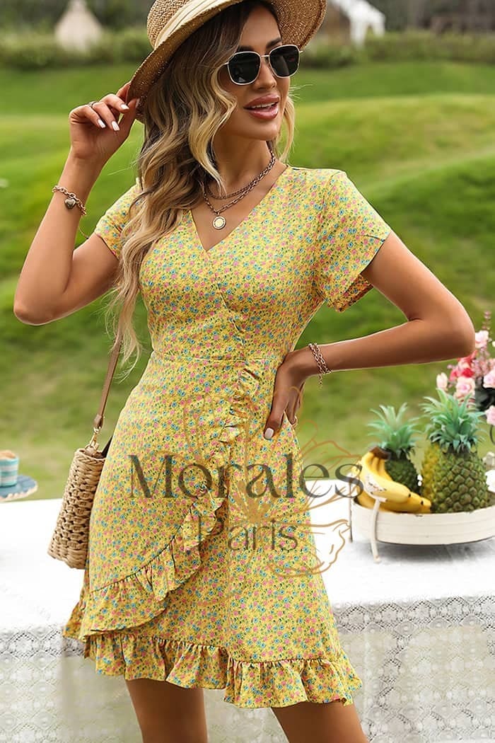 Robe Jaune Champêtre Pour Mariage – Image 3