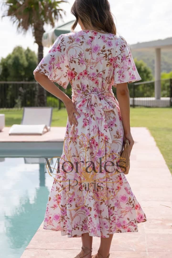 Robe Longue Champêtre Rose – Image 6