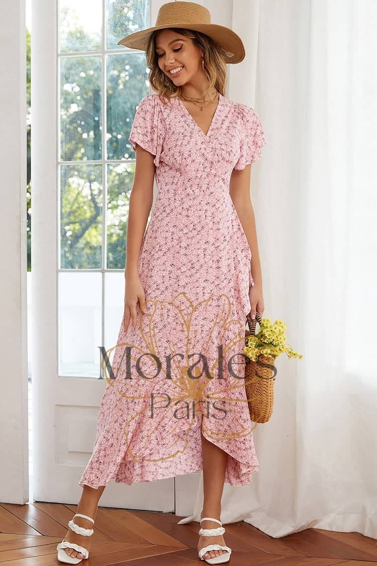 Robe Longue Femme Champêtre Petite Fleur - Image 5