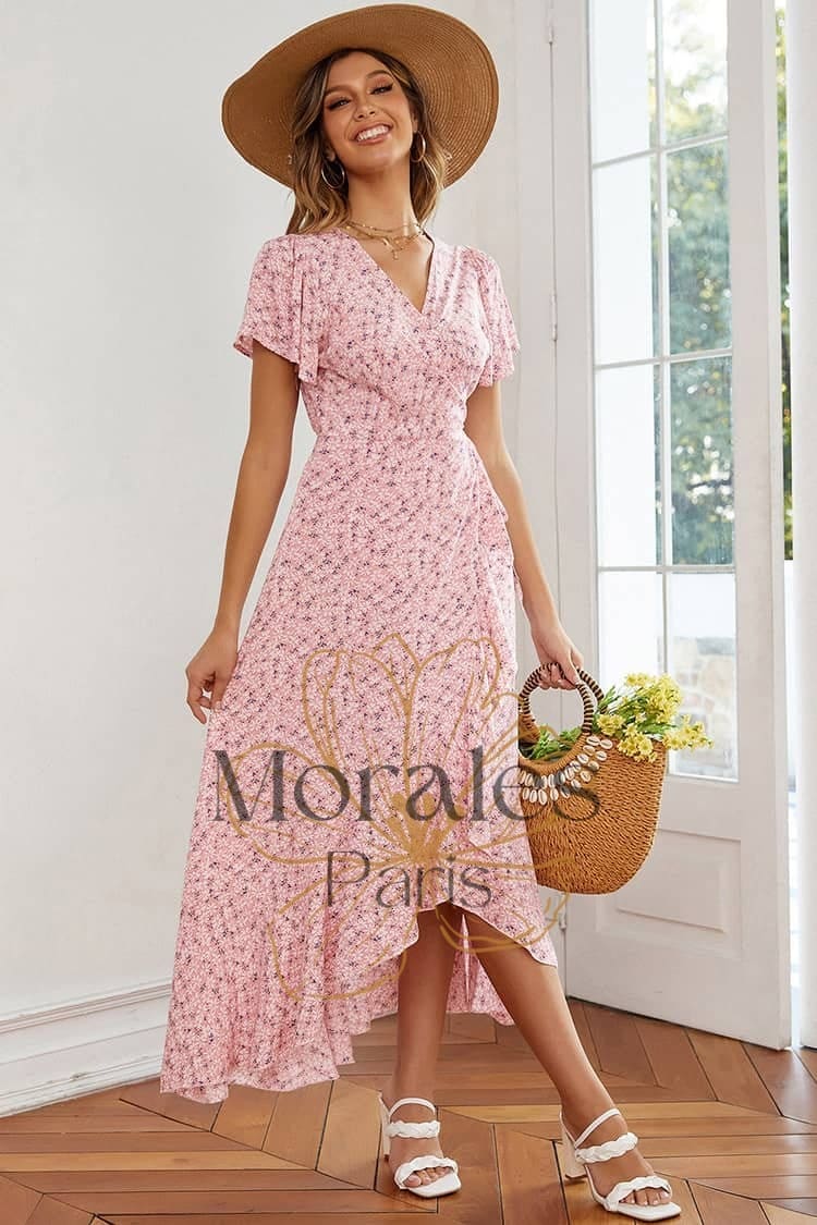 Robe Longue Femme Champêtre Petite Fleur - Image 4