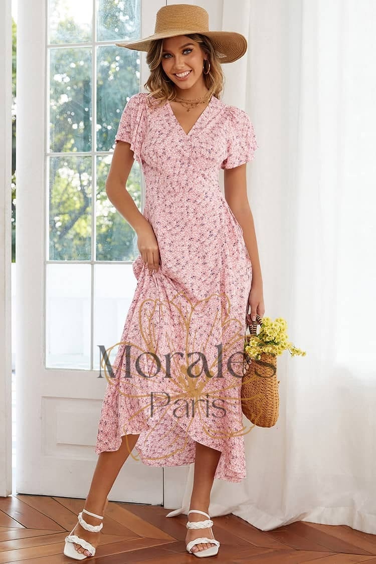 Robe Longue Femme Champêtre Petite Fleur - Image 7