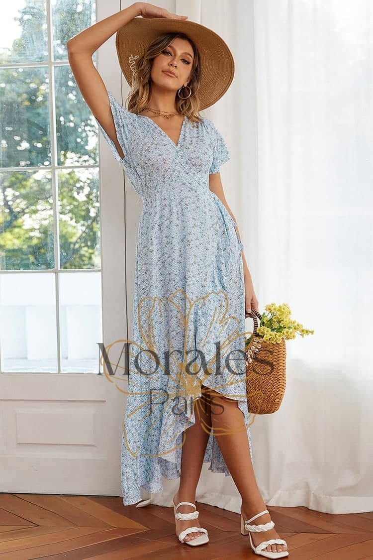 Robe Longue Femme Champêtre Petite Fleur - Image 3