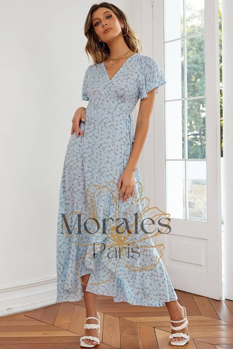 Robe Longue Femme Champêtre Petite Fleur - Image 9