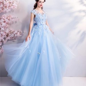 Robe Longue Fleurie Bleue