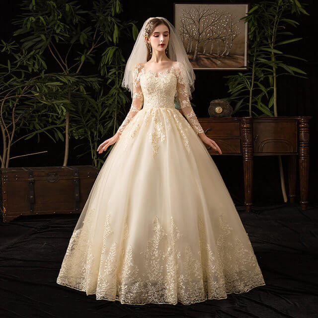 Robe de Mariée Princesse Champagne – Image 5