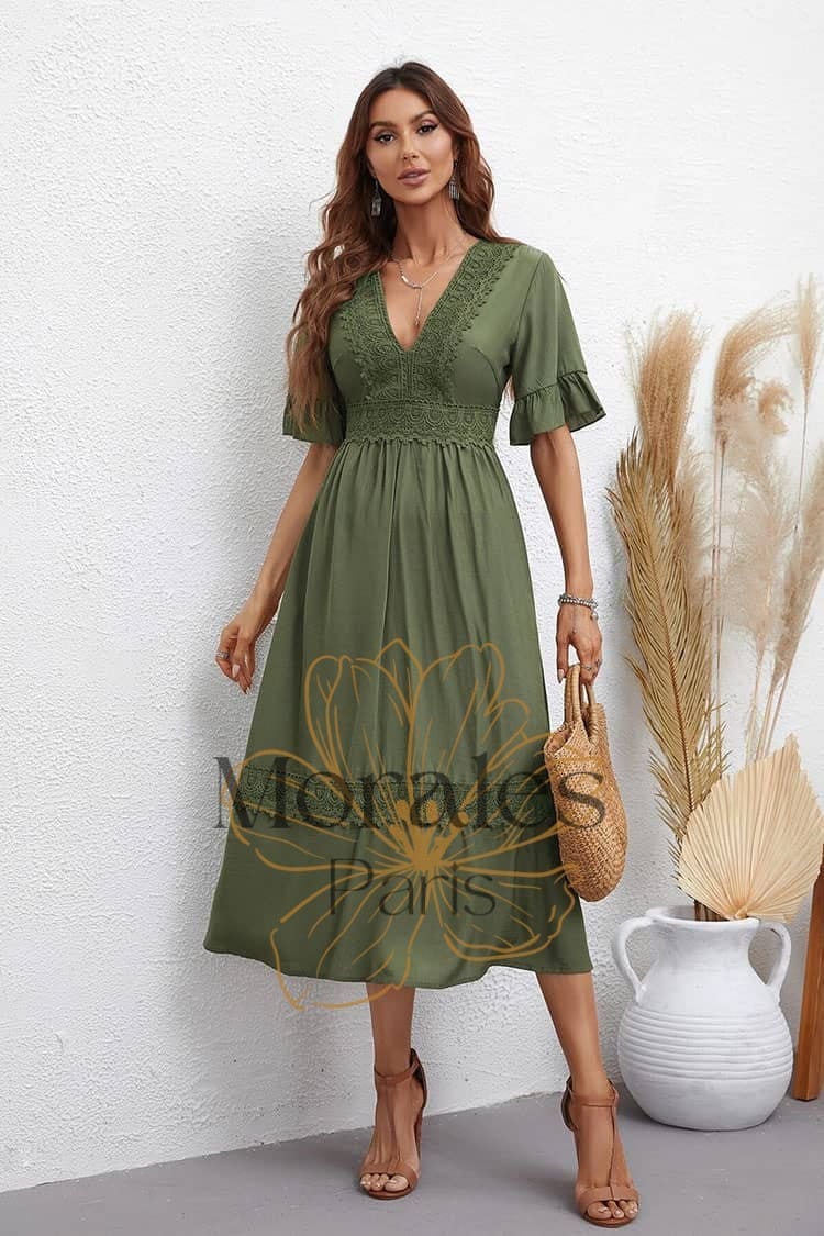 Robe Pour Mariage Champêtre Kaki