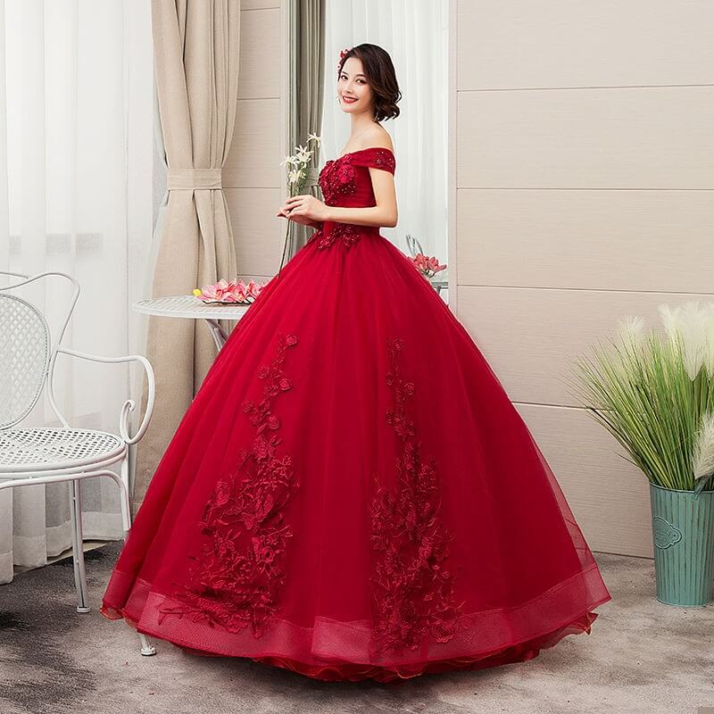 Robe de Princesse Rouge Femme - Image 4