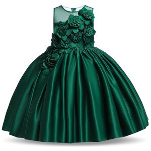 Robe Princesse Verte Satin