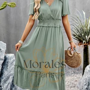 Robe Printanière Champêtre Mi-Longue Fluide