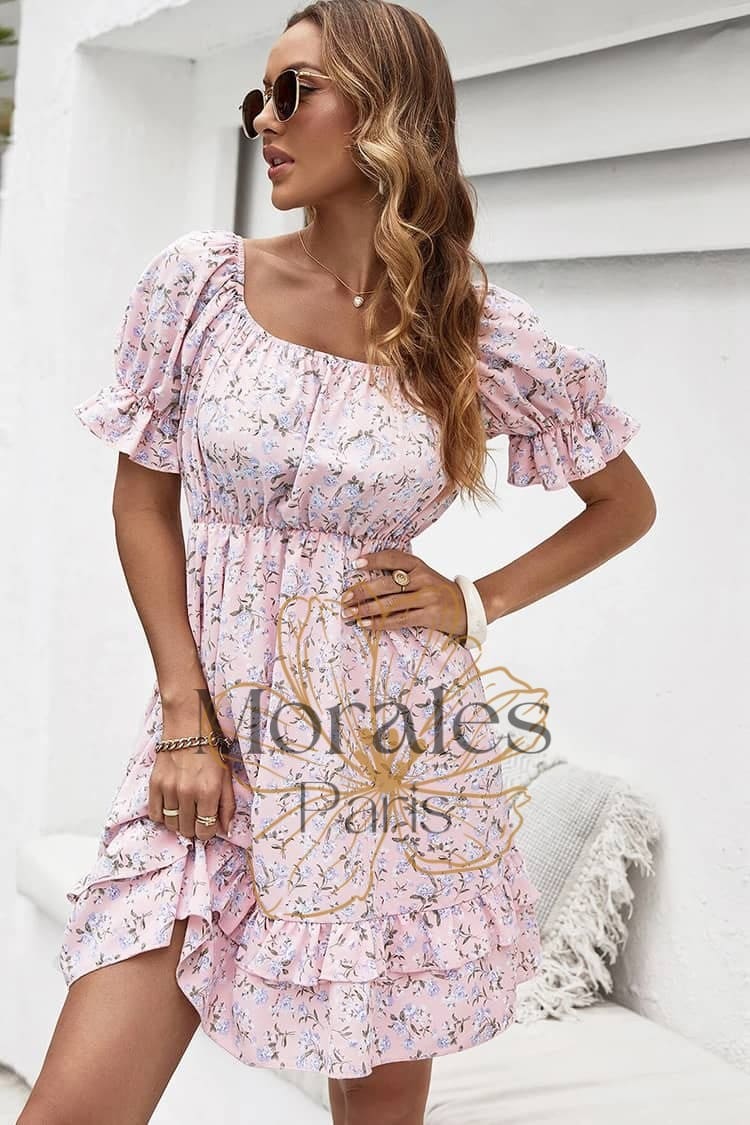 Robe Rose Pâle Style Vintage Champêtre – Image 4