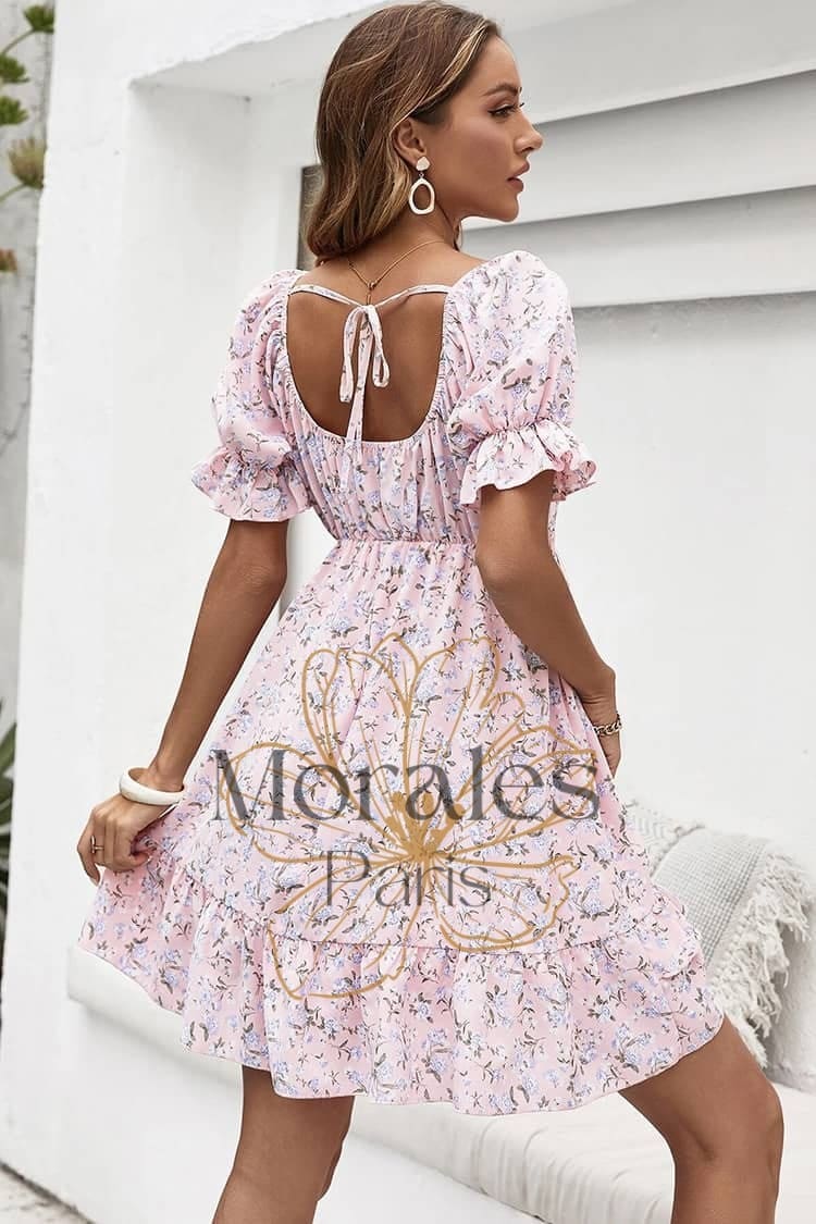 Robe Rose Pâle Style Vintage Champêtre – Image 7