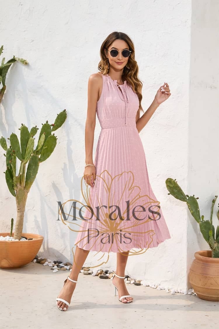 Robe Rose Poudré Mariage Champêtre – Image 5