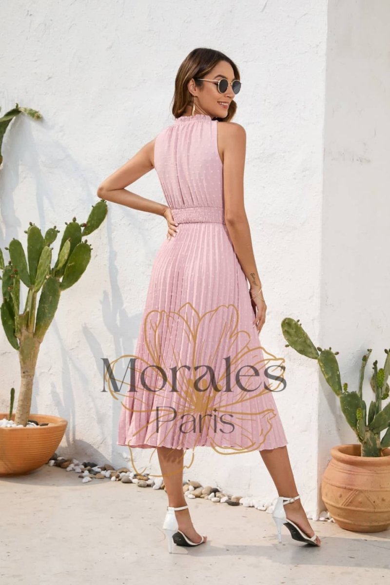 Robe Rose Poudré Mariage Champêtre – Image 7