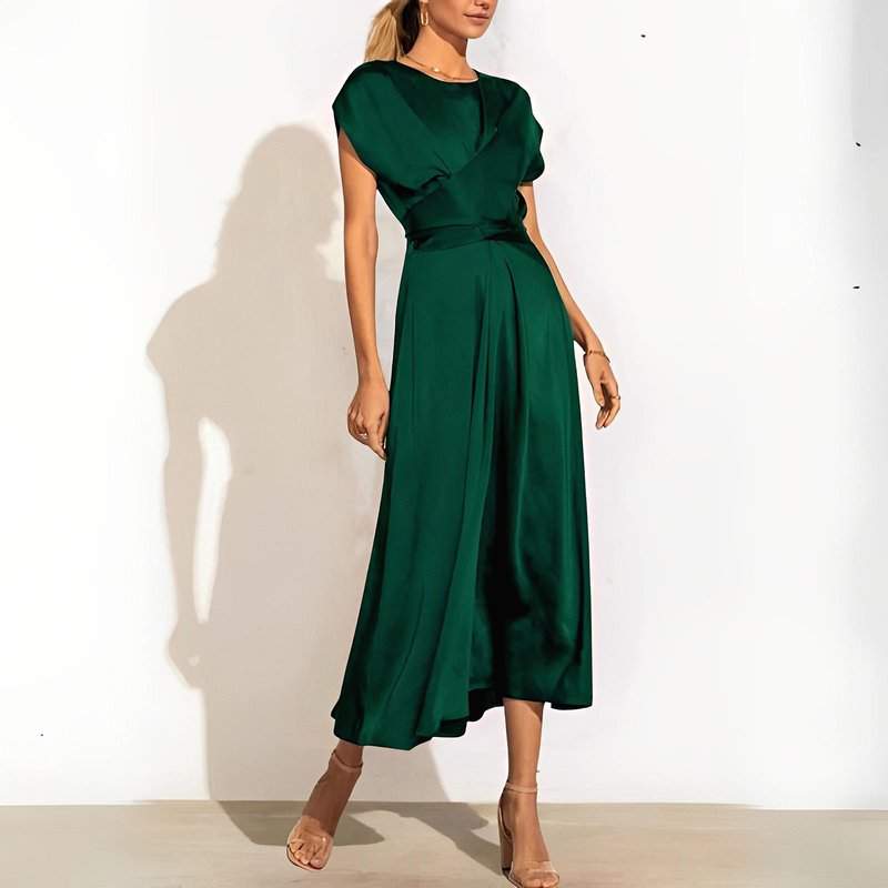 Robe Satin Vert Bouteille – Image 4