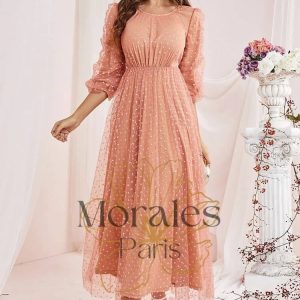 Robe Simple Manche 3/4 Pour  Mariage Champêtre