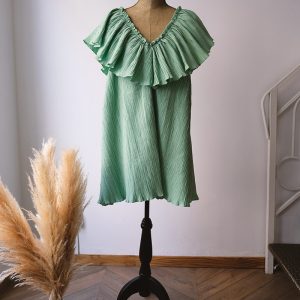 Robe verte à volants