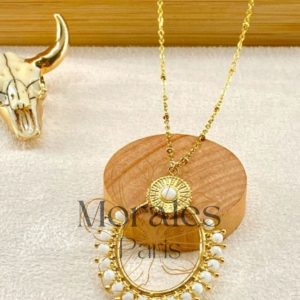 Sautoir Bohème Perles Blanches