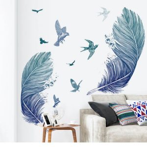 Stickers Plume Bleue